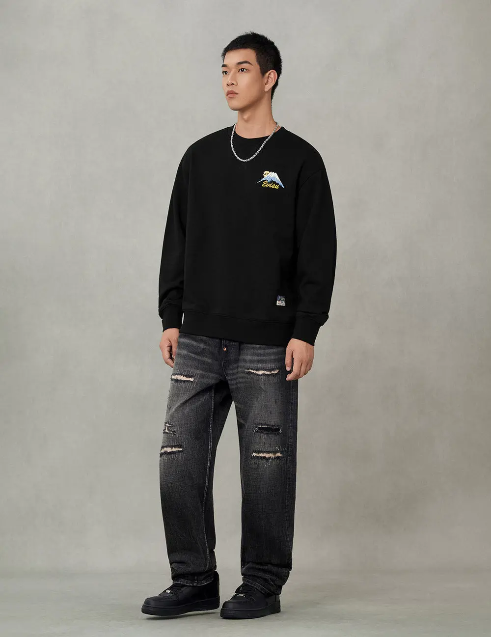 Áo Evisu Godhead Lion Dance Daicock Print Sweatshirt 'Black' 2EAHTM5SW1134LFCT - Ảnh 3