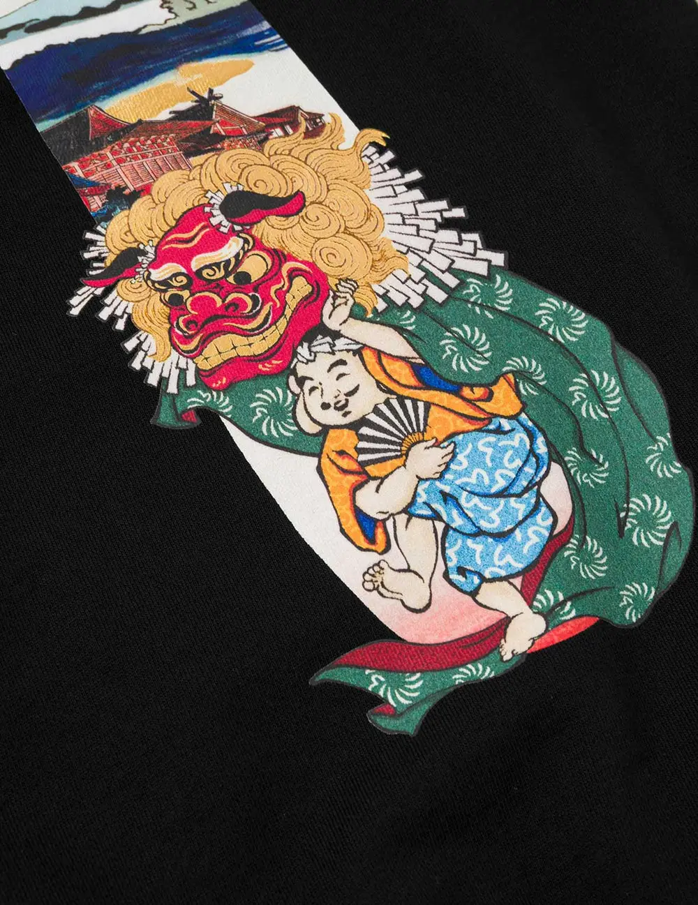 Áo Evisu Godhead Lion Dance Daicock Print Sweatshirt 'Black' 2EAHTM5SW1134LFCT - Ảnh 6