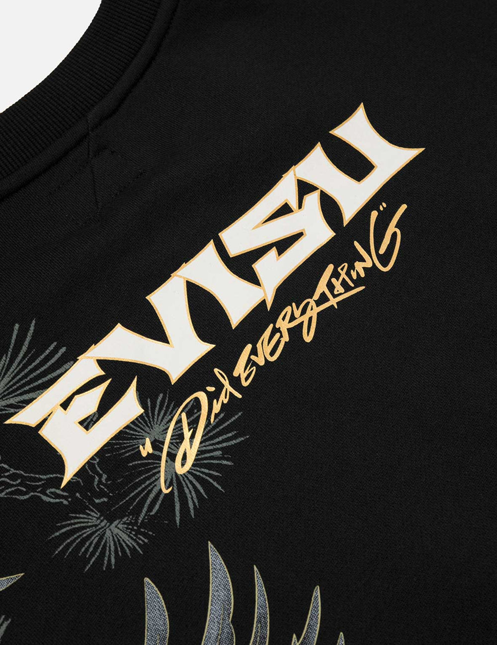 Áo Evisu Grateful Crane Foil Print Sweatshirt 'Black' 2EAHTM5SW1139RXCT - Ảnh 9