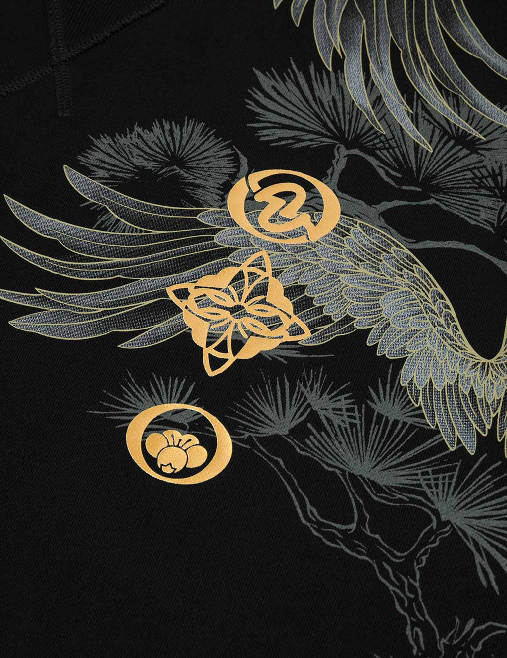 Áo Evisu Grateful Crane Foil Print Sweatshirt 'Black' 2EAHTM5SW1139RXCT - Ảnh 8