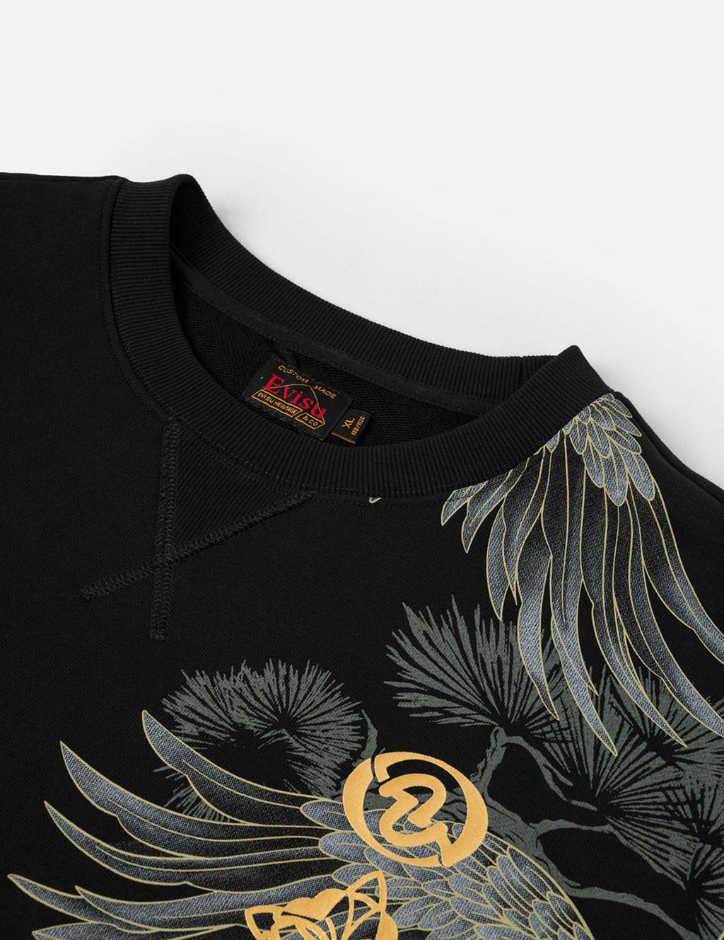Áo Evisu Grateful Crane Foil Print Sweatshirt 'Black' 2EAHTM5SW1139RXCT - Ảnh 7
