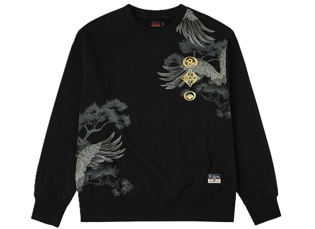 Áo Evisu Grateful Crane Foil Print Sweatshirt 'Black' 2EAHTM5SW1139RXCT