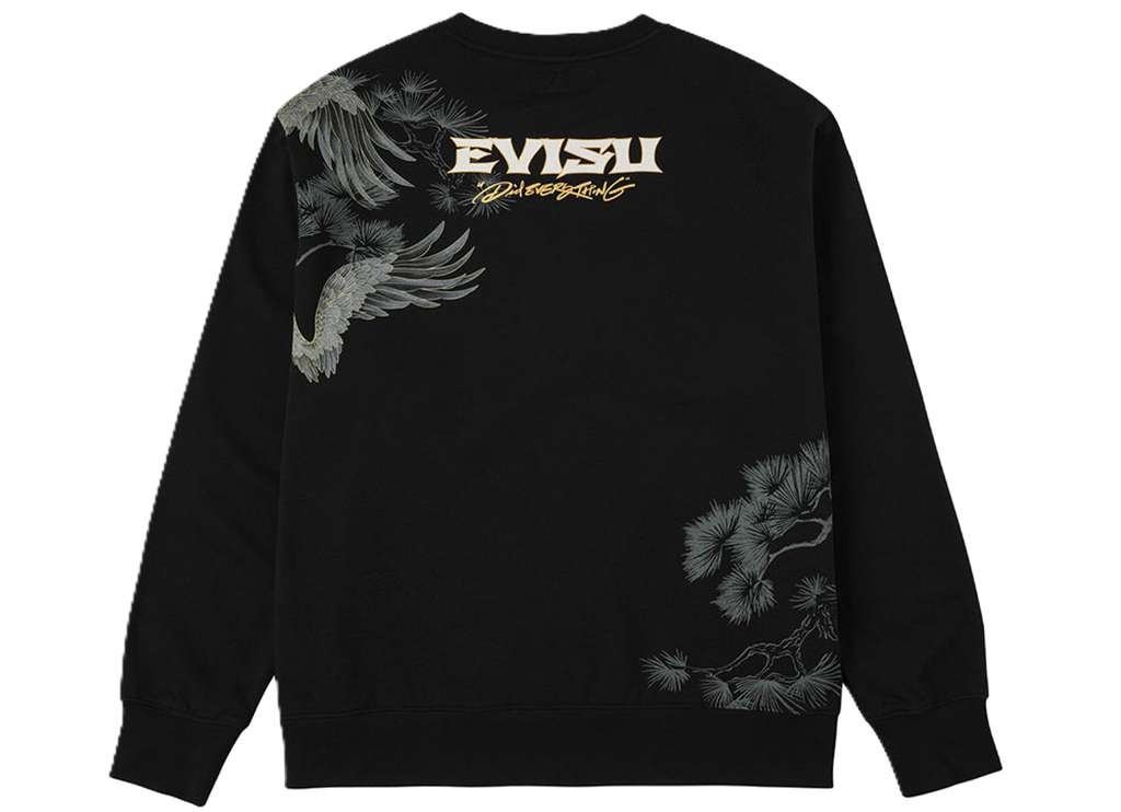 Alternative view of Áo Evisu Grateful Crane Foil Print Sweatshirt 'Black' 2EAHTM5SW1139RXCT