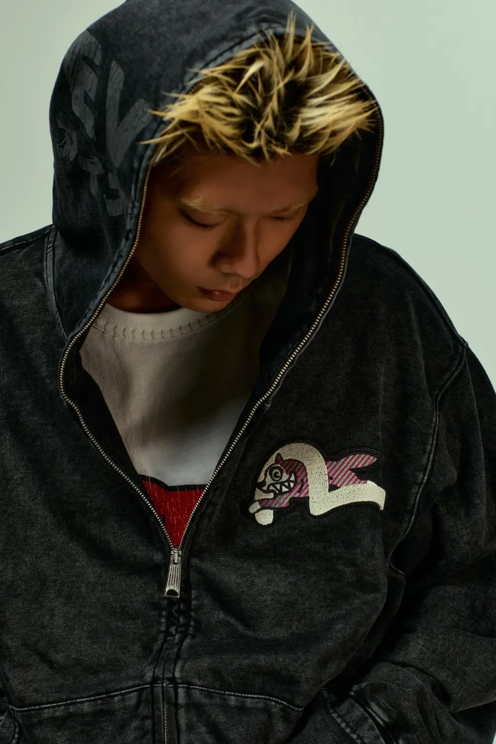 Áo Evisu x Icecream Seagull Zip-Up Hoodie 'Black' 2EAICM5SW7026OSCT - Ảnh 5