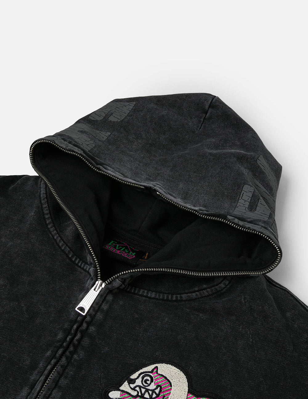 Áo Evisu x Icecream Seagull Zip-Up Hoodie 'Black' 2EAICM5SW7026OSCT - Ảnh 6