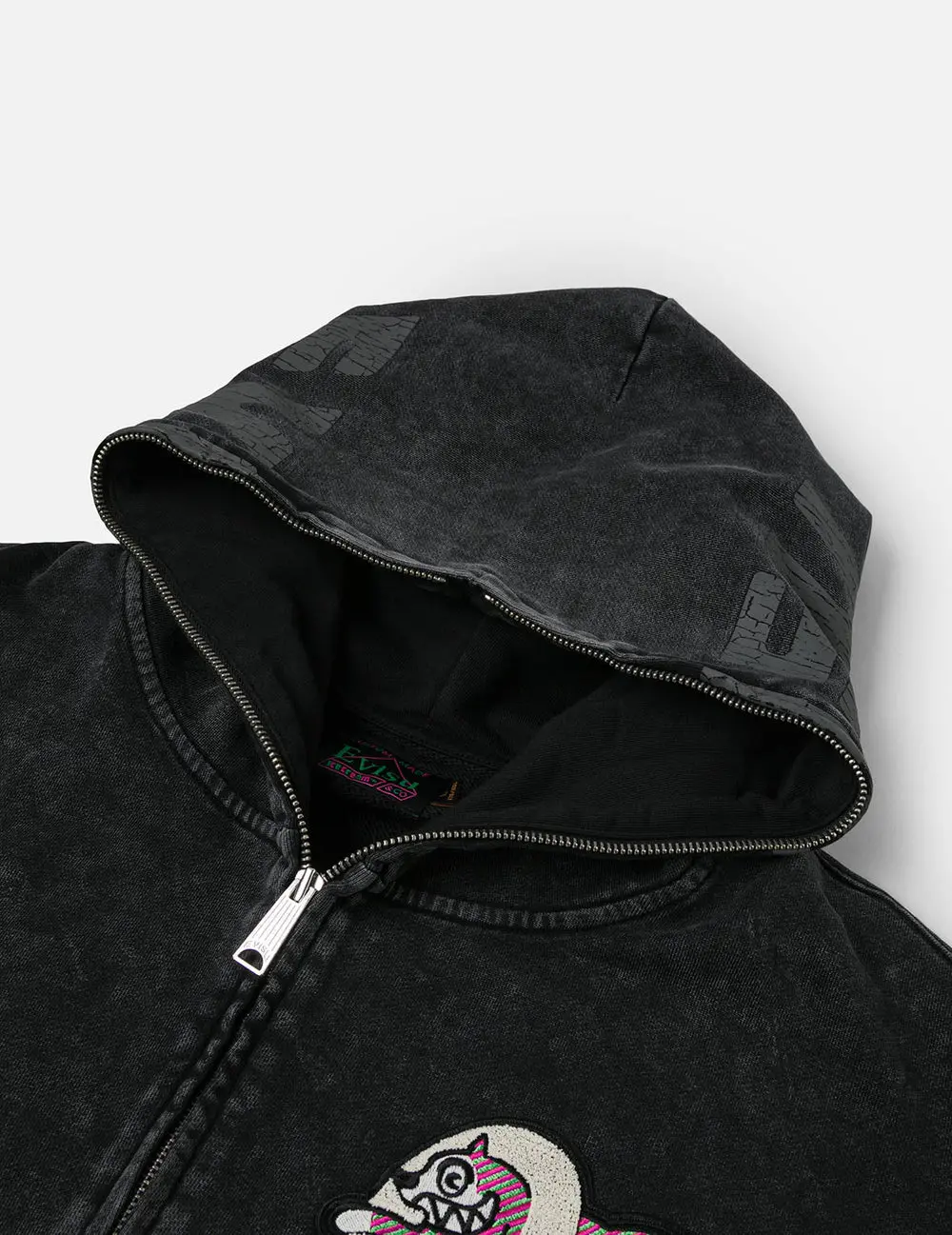 Áo Evisu x Icecream Seagull Zip-Up Hoodie 'Black' 2EAICM5SW7026OSCT - Ảnh 6