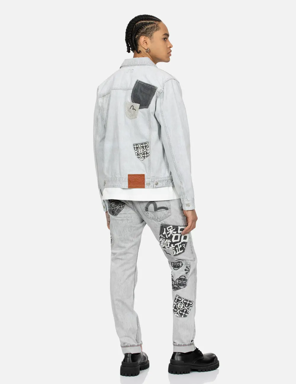 Quần Evisu Multi-Pocket Taper Fit Denim Jeans 'Grey' 2ESHTM4JE702617DN - Ảnh 6