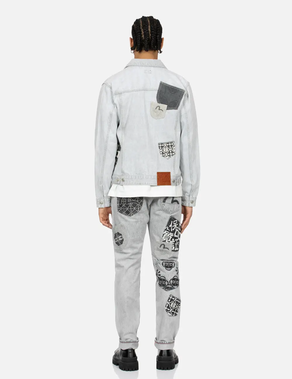 Quần Evisu Multi-Pocket Taper Fit Denim Jeans 'Grey' 2ESHTM4JE702617DN - Ảnh 4