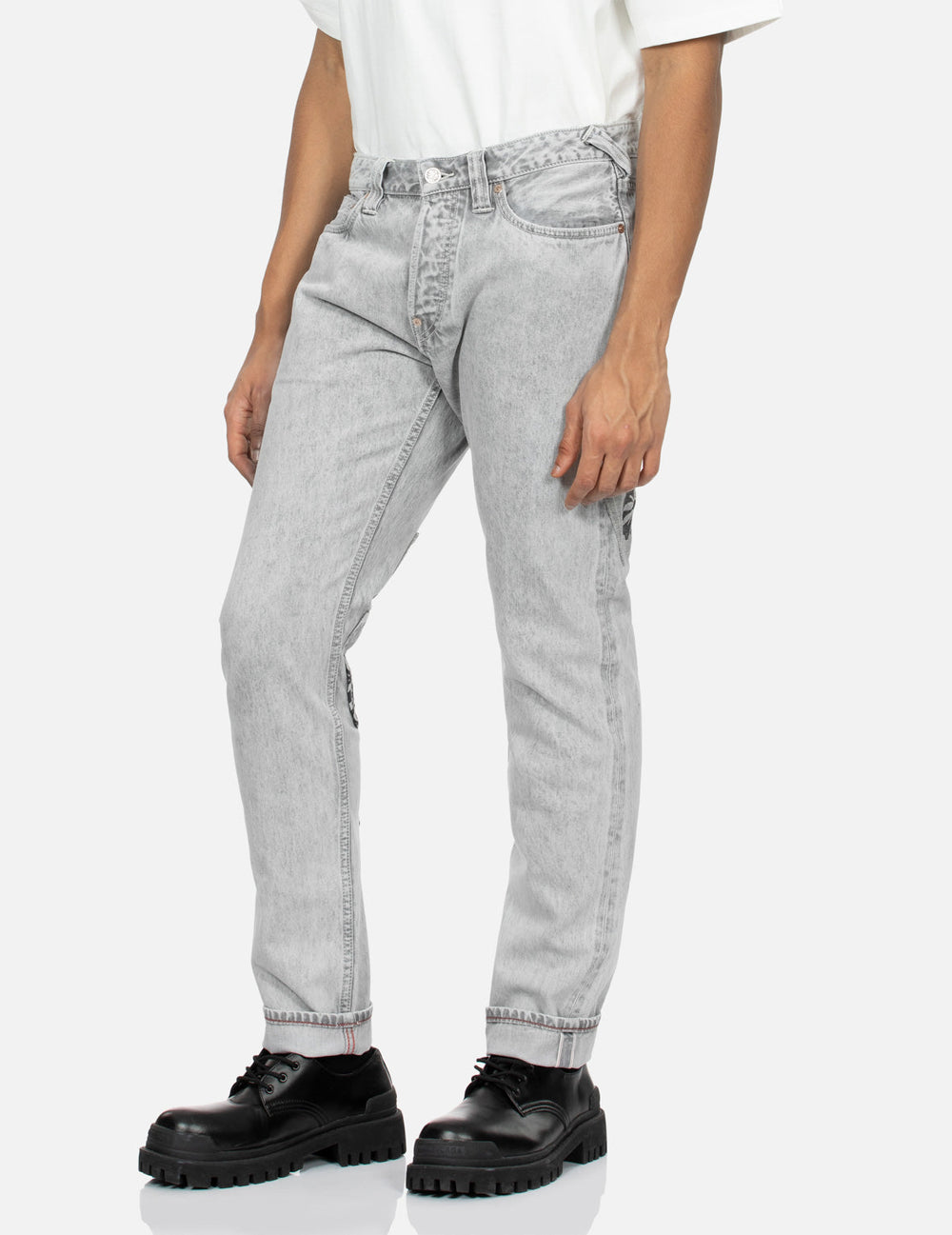 Alternative view of Quần Evisu Multi-Pocket Taper Fit Denim Jeans 'Grey' 2ESHTM4JE702617DN