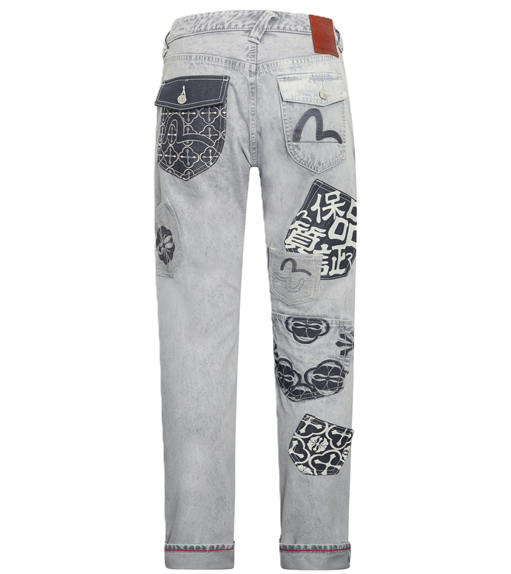 Quần Evisu Multi-Pocket Taper Fit Denim Jeans 'Grey' 2ESHTM4JE702617DN