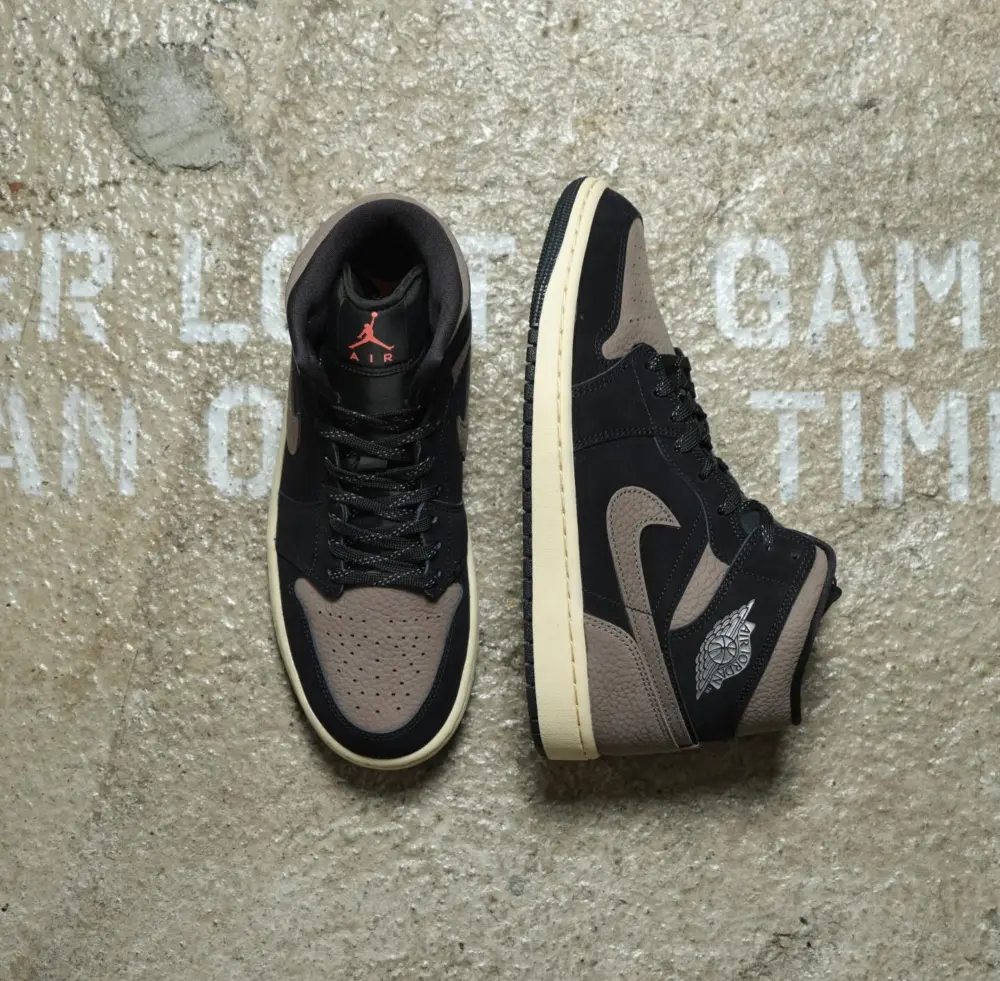 Giày Nike Air Jordan 1 Mid SE ‘Olive Grey’ IB7110-002 - Ảnh 7