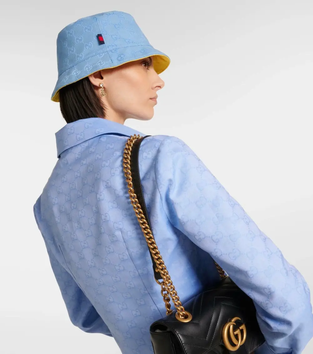 Mũ Gucci GG Canvas Bucket Hat 'Blue Yellow' 790152-3HA0T-8575 - Ảnh 4