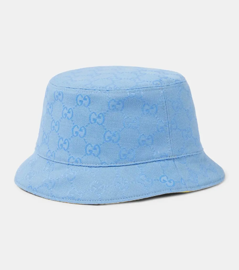 Mũ Gucci GG Canvas Bucket Hat 'Blue Yellow' 790152-3HA0T-8575 - Ảnh 3