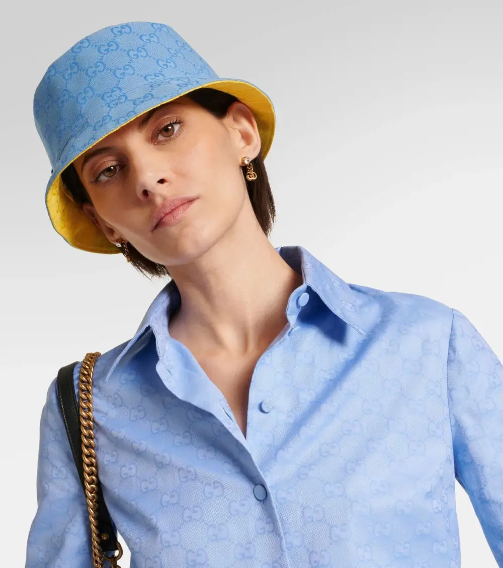Alternative view of Mũ Gucci GG Canvas Bucket Hat 'Blue Yellow' 790152-3HA0T-8575