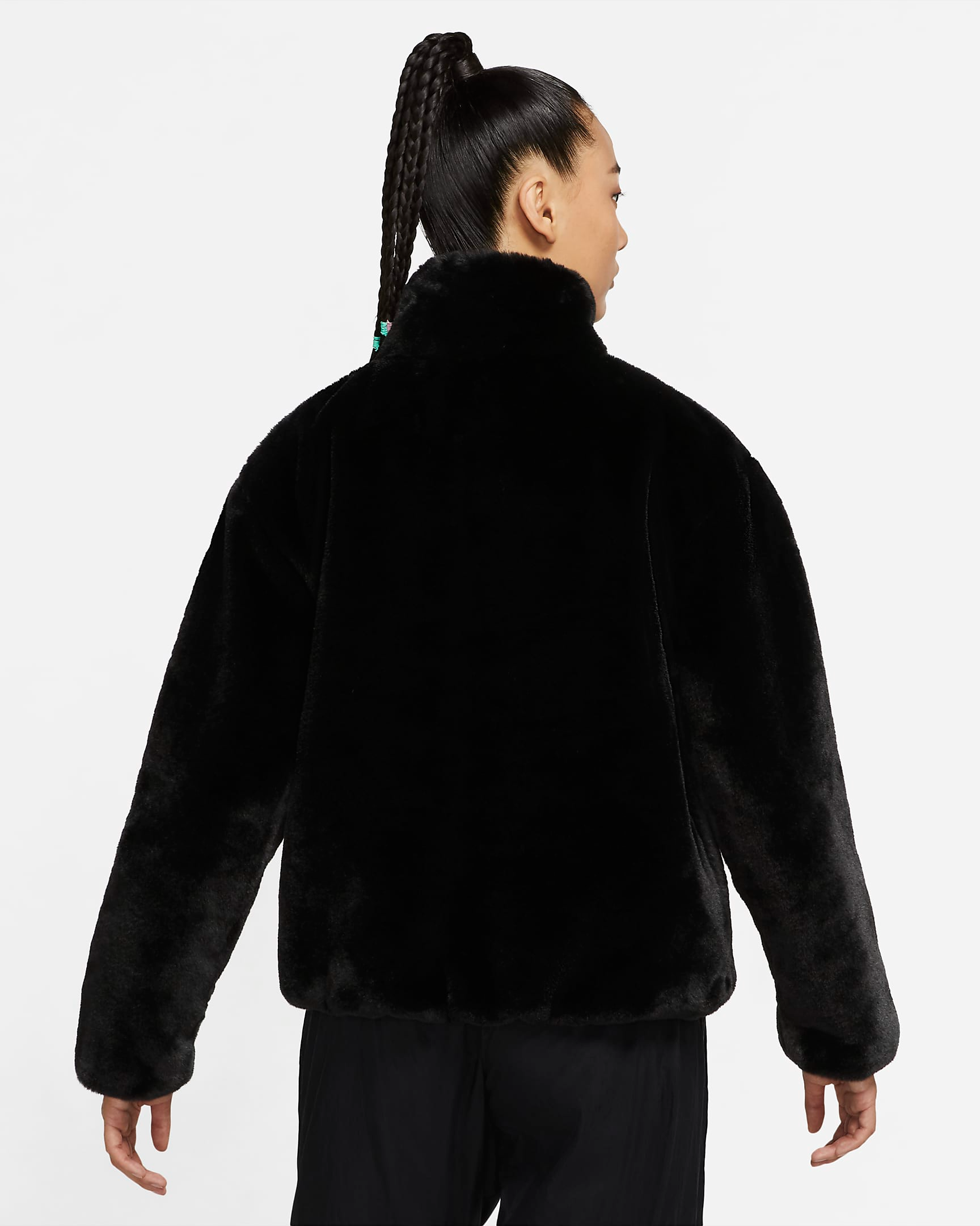 Alternative view of Áo Nike Sportswear Faux Fur Jacket ‘Black’ DO3792-010