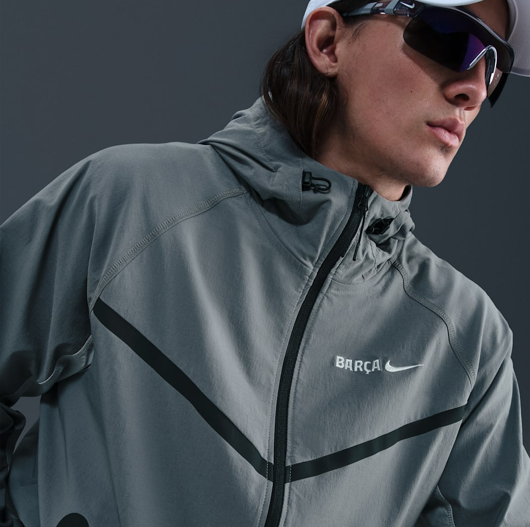 Áo Nike F.C. Barcelona Tech Windrunner Jacket ‘Smoke Grey’ HM4234-084 - Ảnh 4