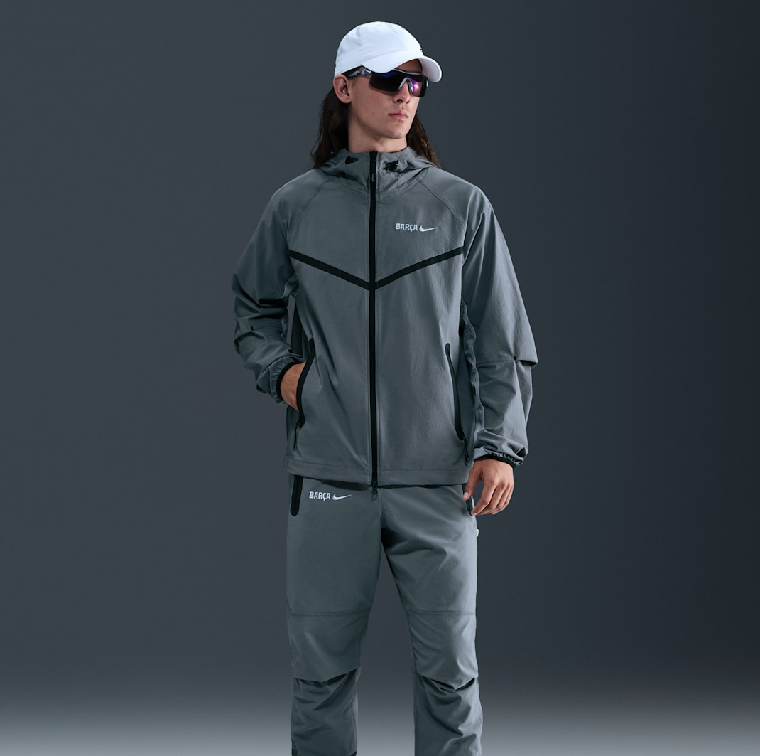 Alternative view of Áo Nike F.C. Barcelona Tech Windrunner Jacket ‘Smoke Grey’ HM4234-084