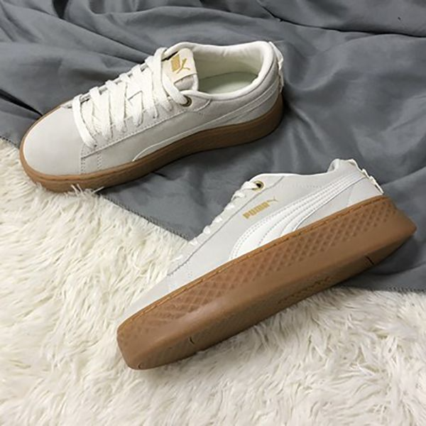 Alternative view of Giày Puma Smash Platform Frill ‘White Gold’ 366928-04