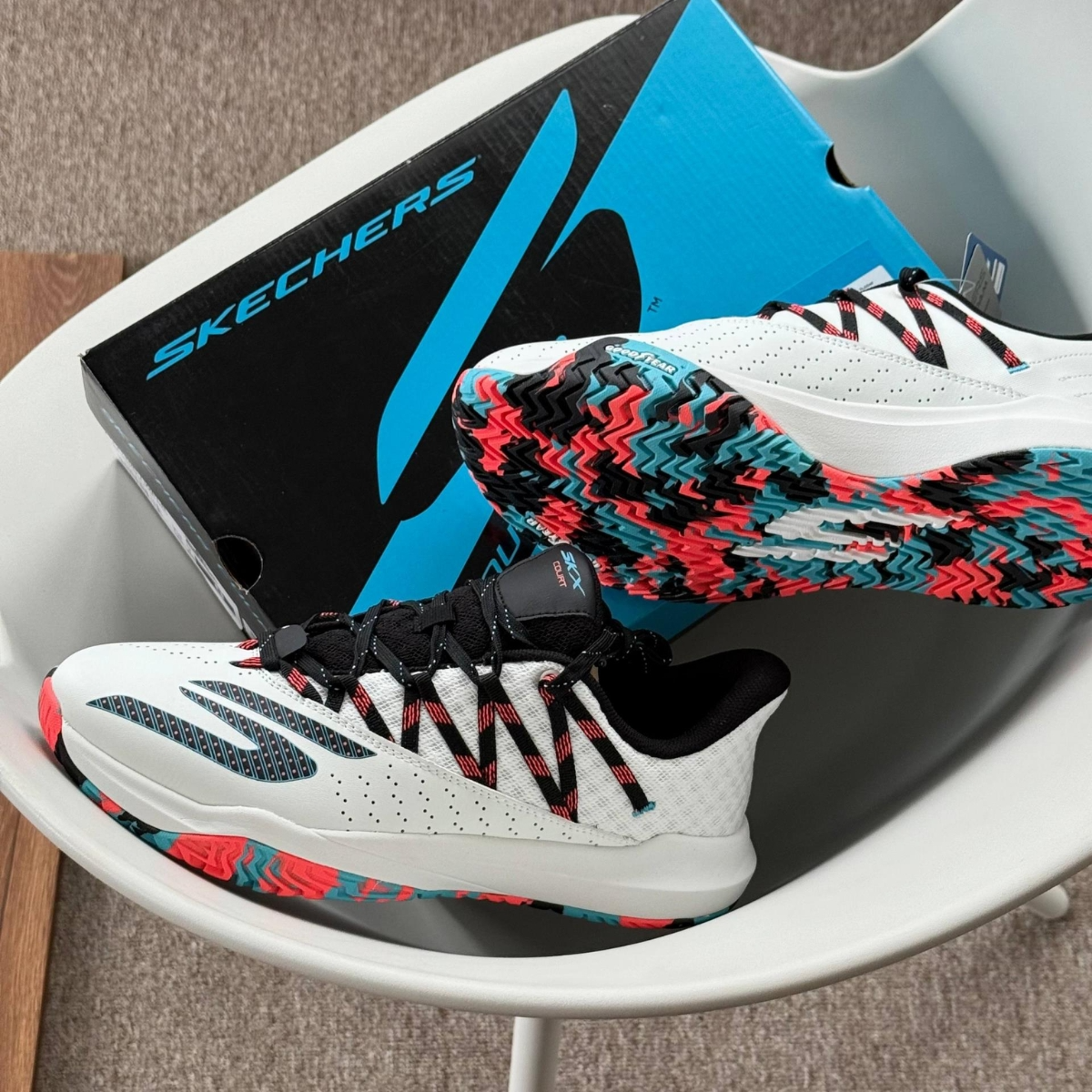 Giày Skechers Viper Court Rally ‘White Light Blue’ 172110C-WPLB - Ảnh 3