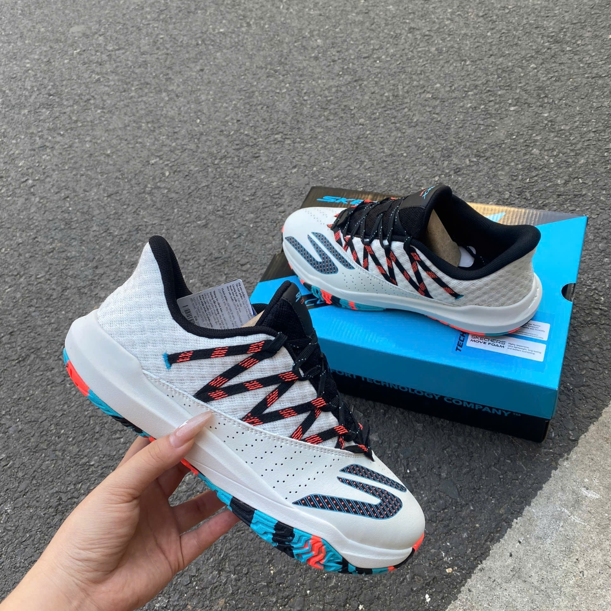 Alternative view of Giày Skechers Viper Court Rally ‘White Light Blue’ 172110C-WPLB