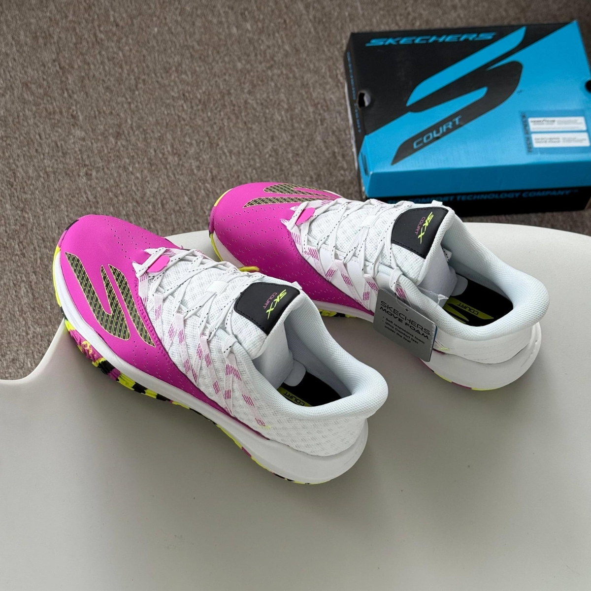 Giày Skechers Viper Court Rally ‘Pink White’ 172110C-HPBK - Ảnh 4