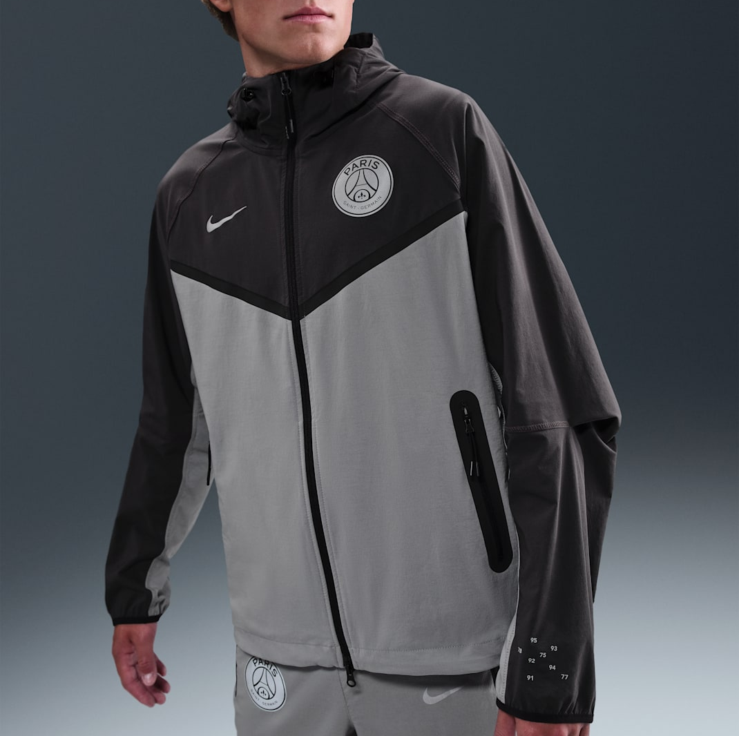 Alternative view of Áo Nike Paris Saint-Germain Tech Windrunner Woven Jacket ‘Particle Grey’ HQ4981-060