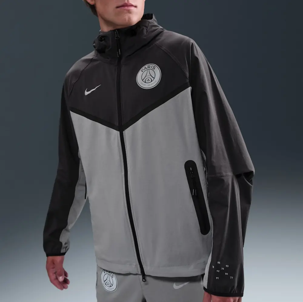 Alternative view of Áo Nike Paris Saint-Germain Tech Windrunner Woven Jacket ‘Particle Grey’ HQ4981-060