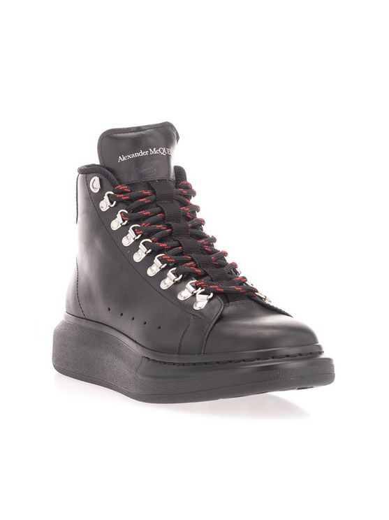Giày Alexander McQueen Black Leather Hi Top Sneakers 604247-WHRWA-1000 - Ảnh 3