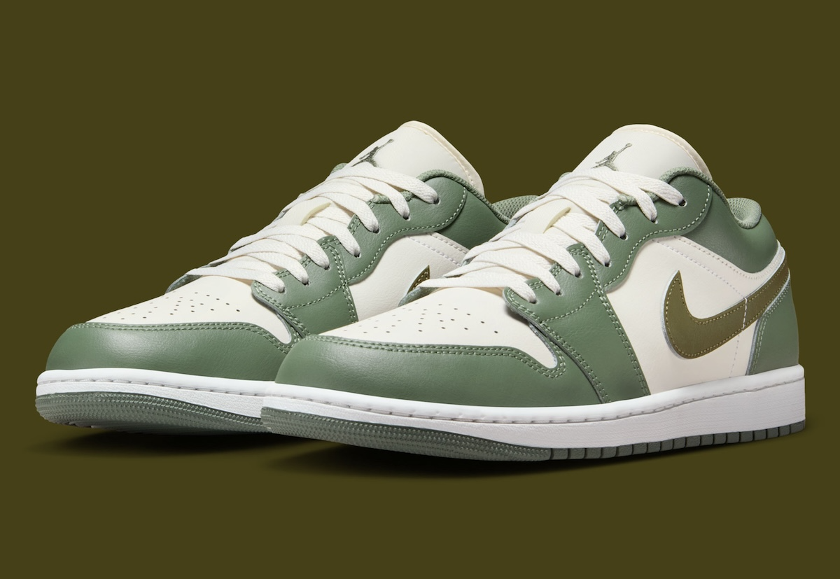Alternative view of Giày Nike Air Jordan 1 Low ‘Medium Olive’ 553558-300