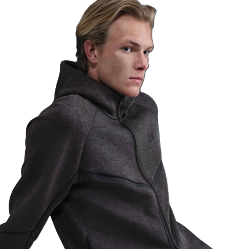 Áo Nike Tech Fleece Windrunner Jacket ‘Black Heather’ HV0949-032 - Ảnh 5