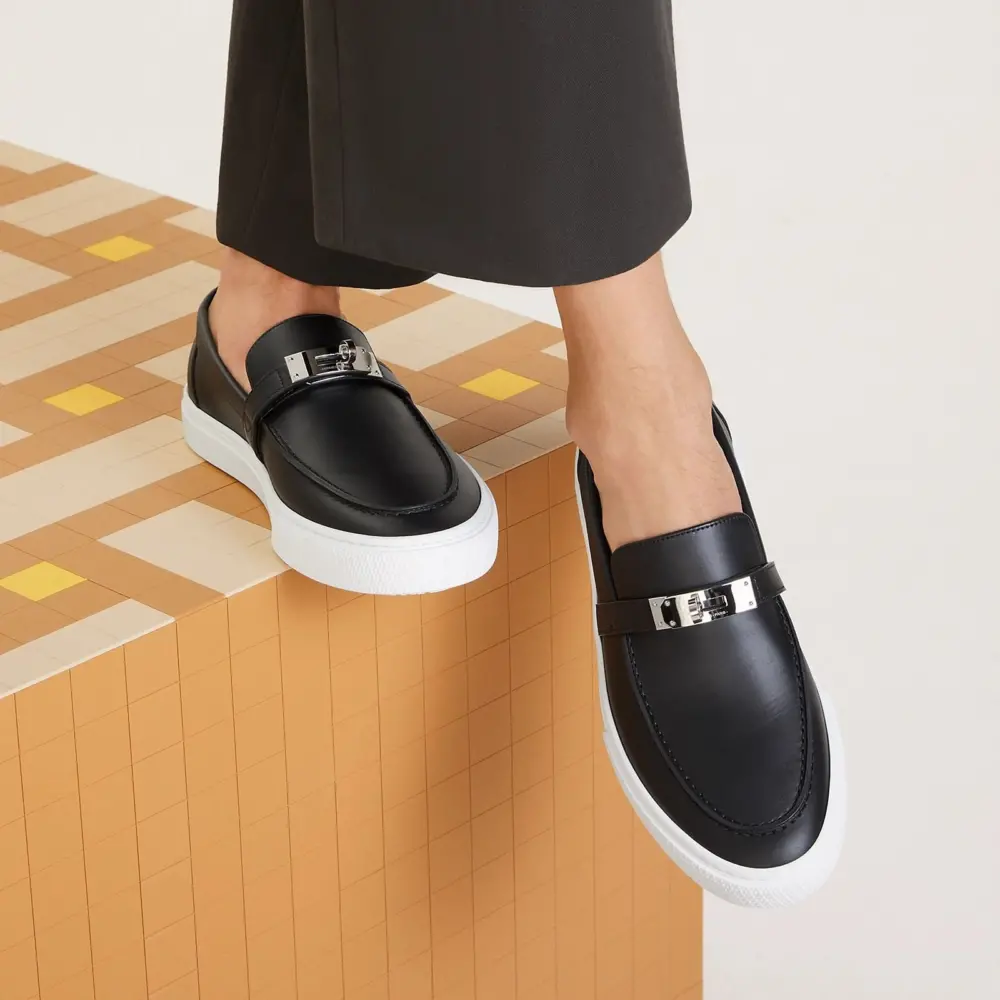 Giày Hermes Game Slip-on Sneaker ‘Black’ H231727ZH02395 - Ảnh 5