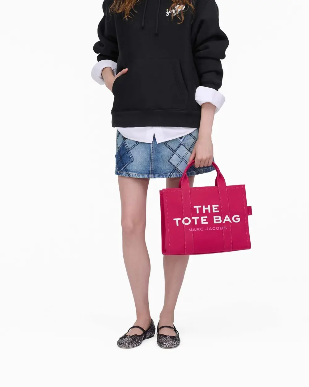 Túi Marc Jacobs Canvas Medium Tote Bag 'Raspberry Pink' - Ảnh 4