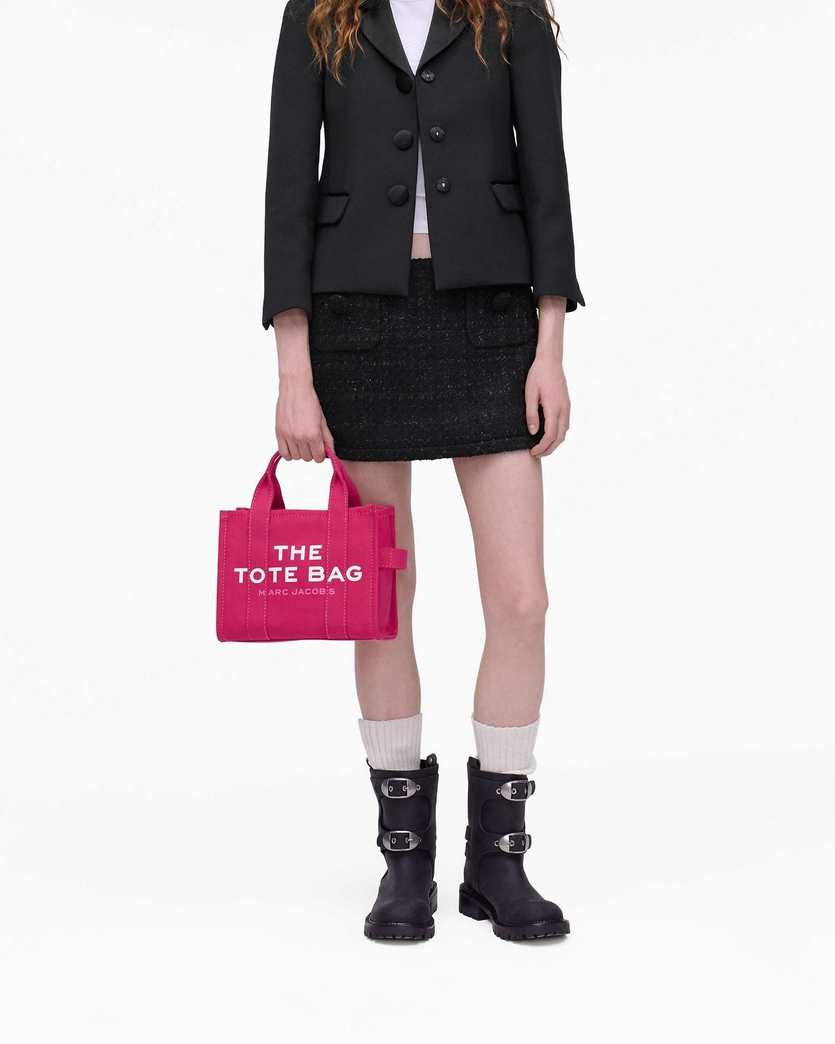 Túi Marc Jacobs Canvas Small Tote Bag 'Raspberry Pink' M0016493-688 - Ảnh 4