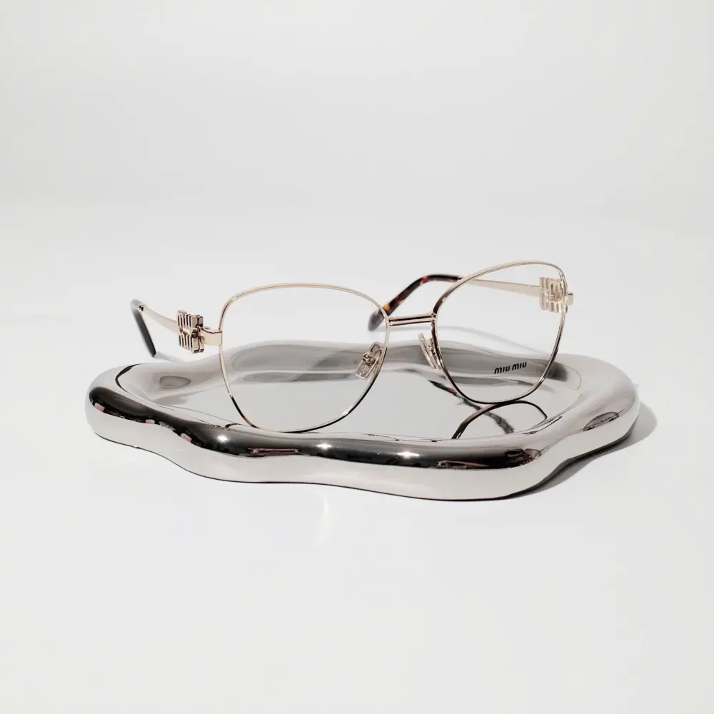 Kính Miu Miu Butterfly Gold Geometric Eyeglasses ‘Gold’ VMU-50XV-0579 - Ảnh 3