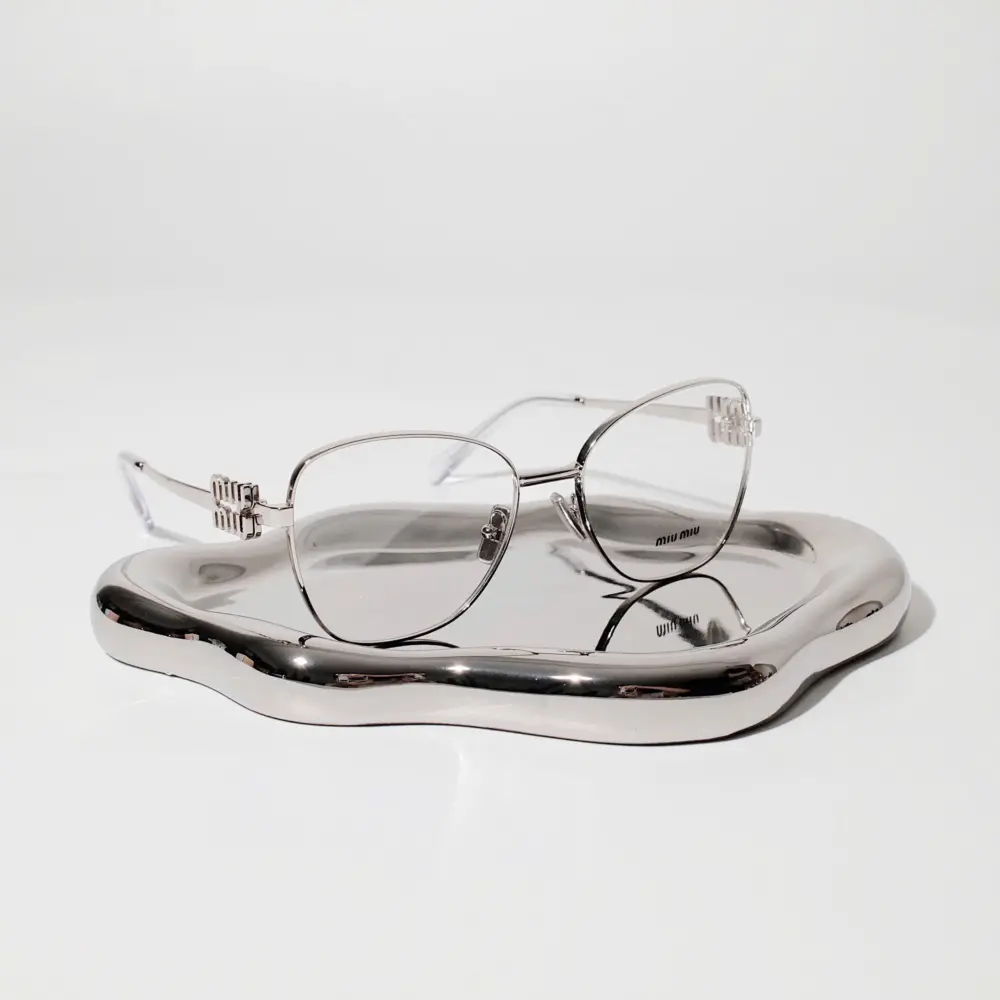 Kính Miu Miu Butterfly Silver Geometric Eyeglasses ‘Silver’ VMU-50XV-6926 - Ảnh 2