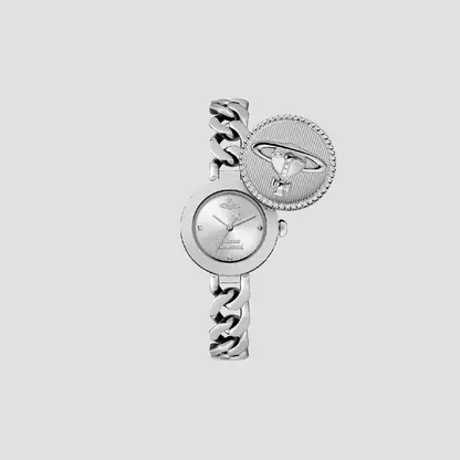Đồng Hồ Vivienne Westwood Orb Button 'Silver' VV323WSSL - Ảnh 2