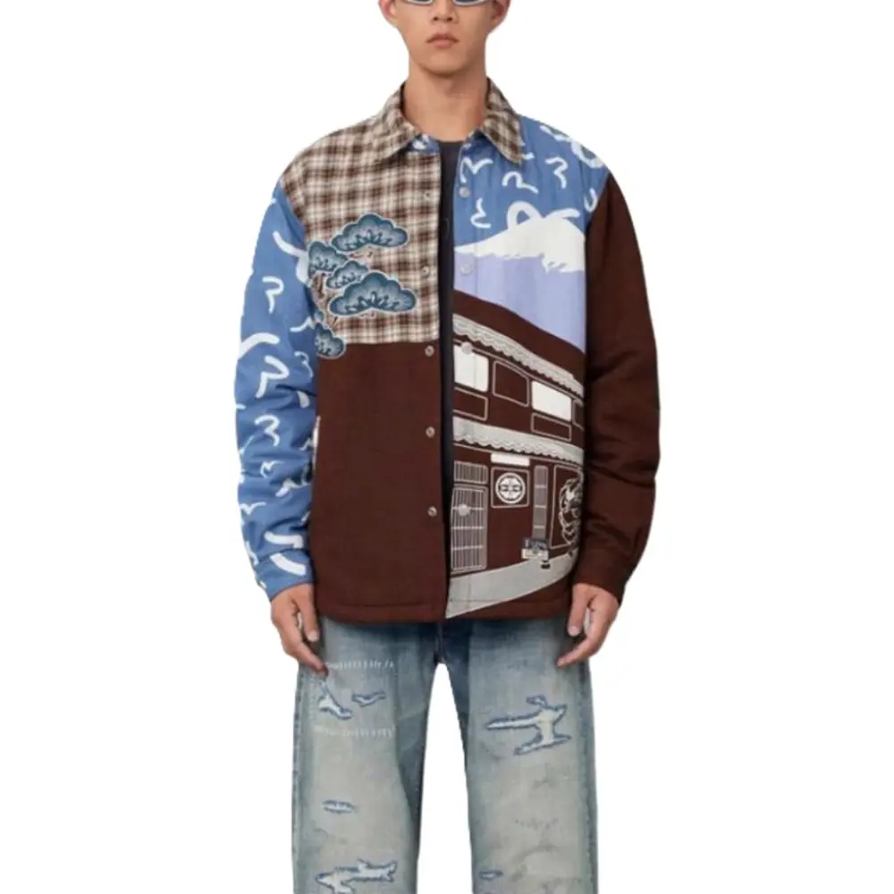 Áo Evisu FW25 Seagull Pattern Lapel Jacket 2EAHTM5SJ1046RXCQ - Ảnh 4