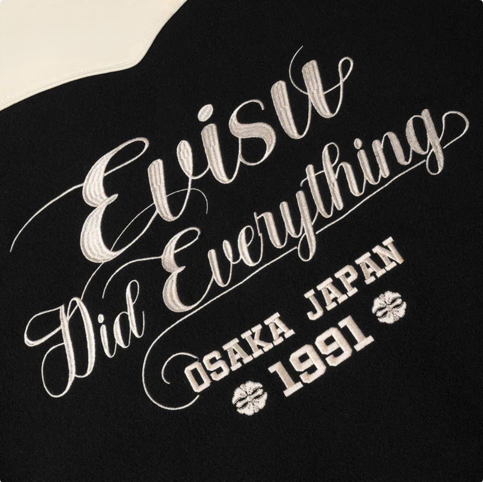 Áo Evisu 2025 Autumn Logo Embroidered Jacket 'Black' 2EAHTM5JK1037RXWQ - Ảnh 4