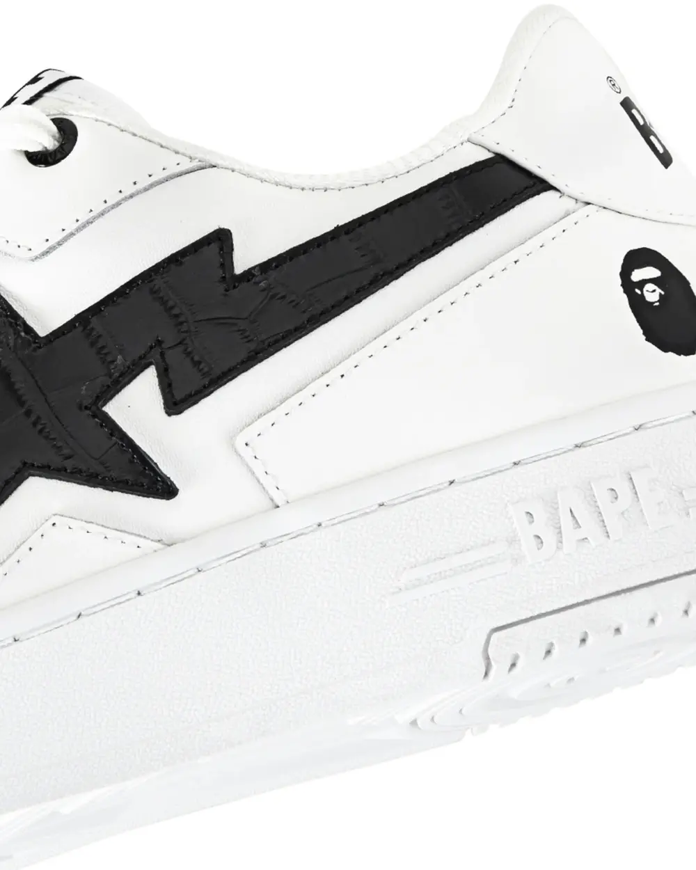 Giày Bape Sta Icon #1 ‘Black White’ 0ZXSHM191306O - Ảnh 4