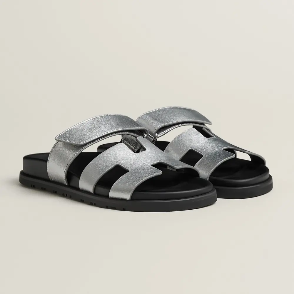 Dép Hermes Chypre Sandal 'Gris Argenté' H261072Zv52350 - Ảnh 5