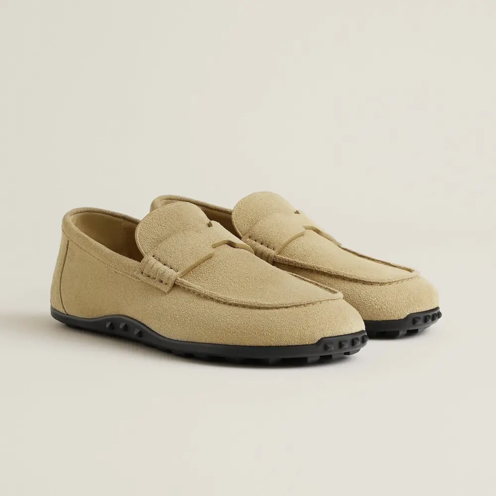 Giày Hermes Lazy Loafer 'Beige Albâtre' H252020ZvVD350 - Ảnh 4