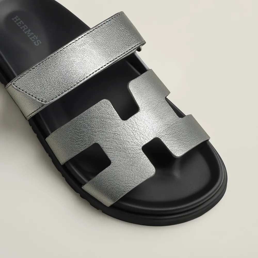 Dép Hermes Chypre Sandal 'Gris Argenté' H261072Zv52350 - Ảnh 2
