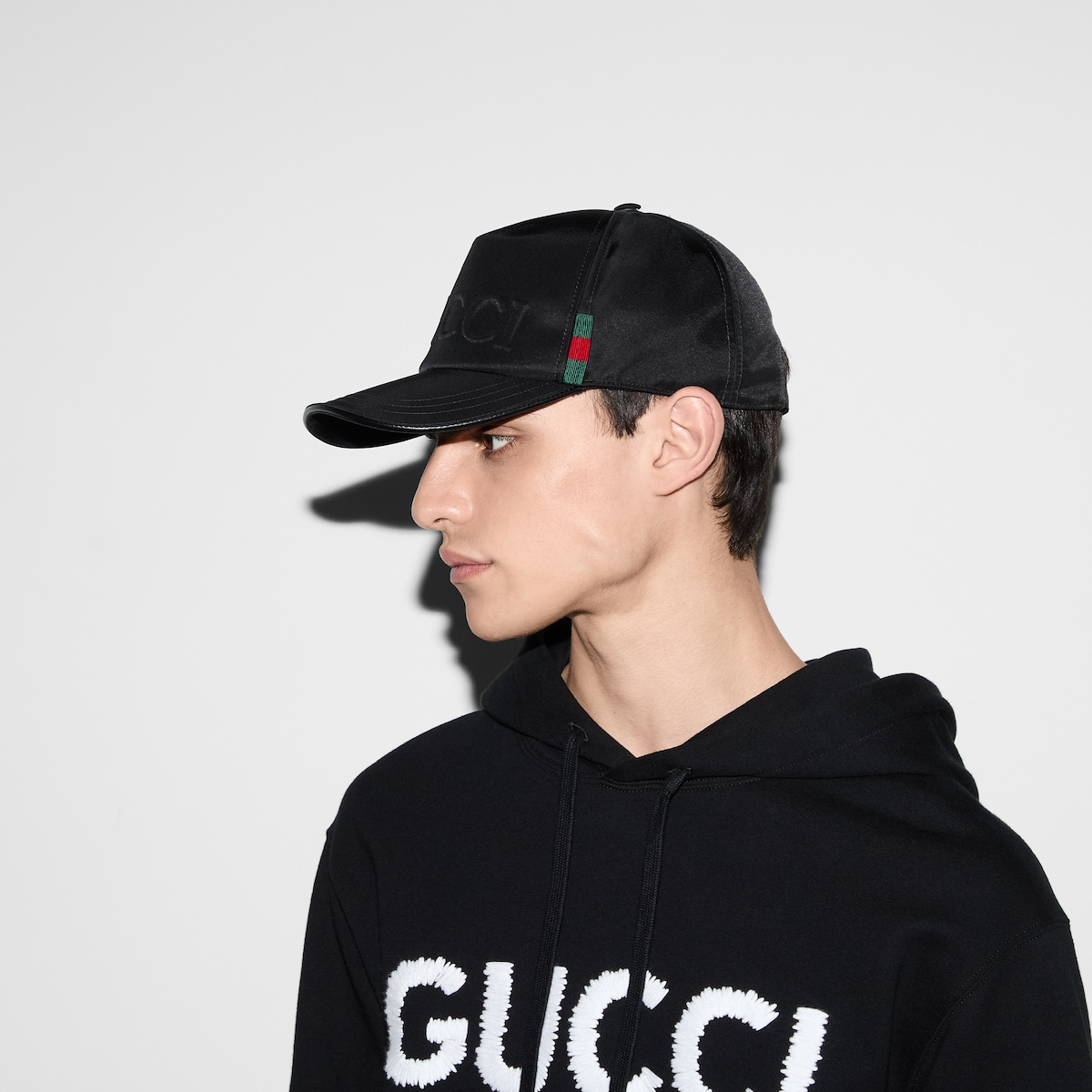 Alternative view of Mũ Gucci Nylon Baseball Hat Logo 'Black' 813461-4HBD2-1060