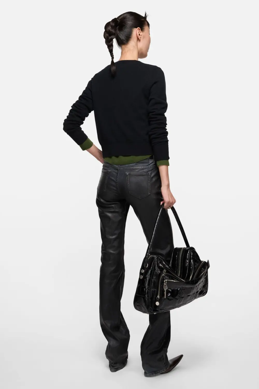 Áo Acne Studios fitted cardigan yak wool 'Black' A60657-900 - Ảnh 3