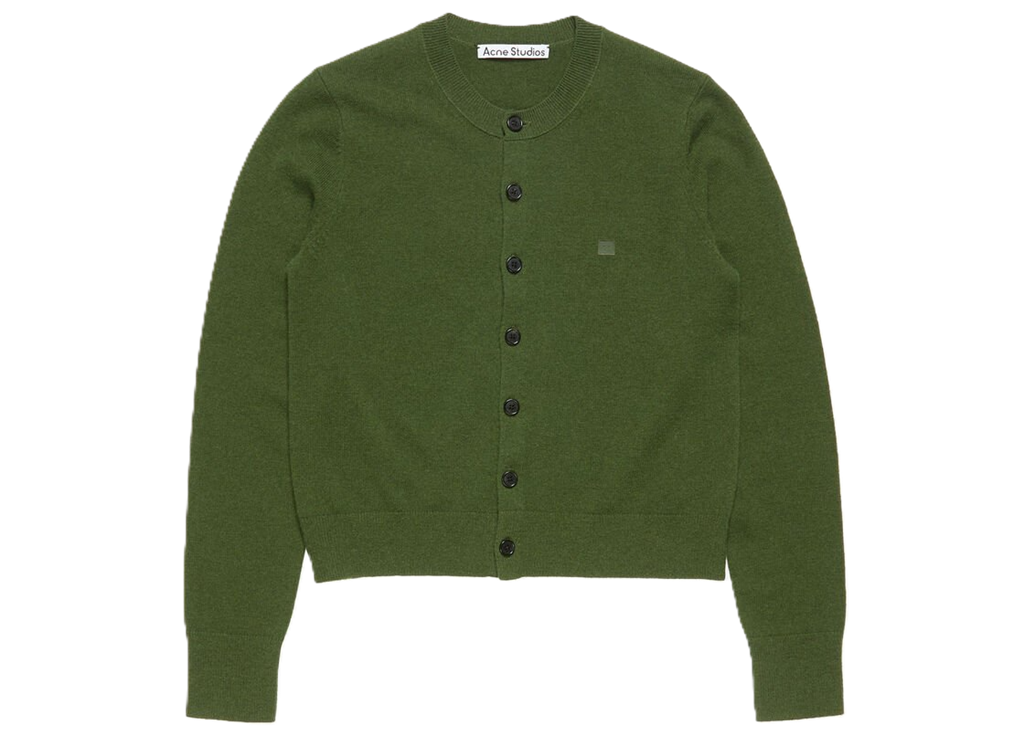 Áo Acne Studios fitted cardigan yak wool 'Bottle green' A60657-AAZ