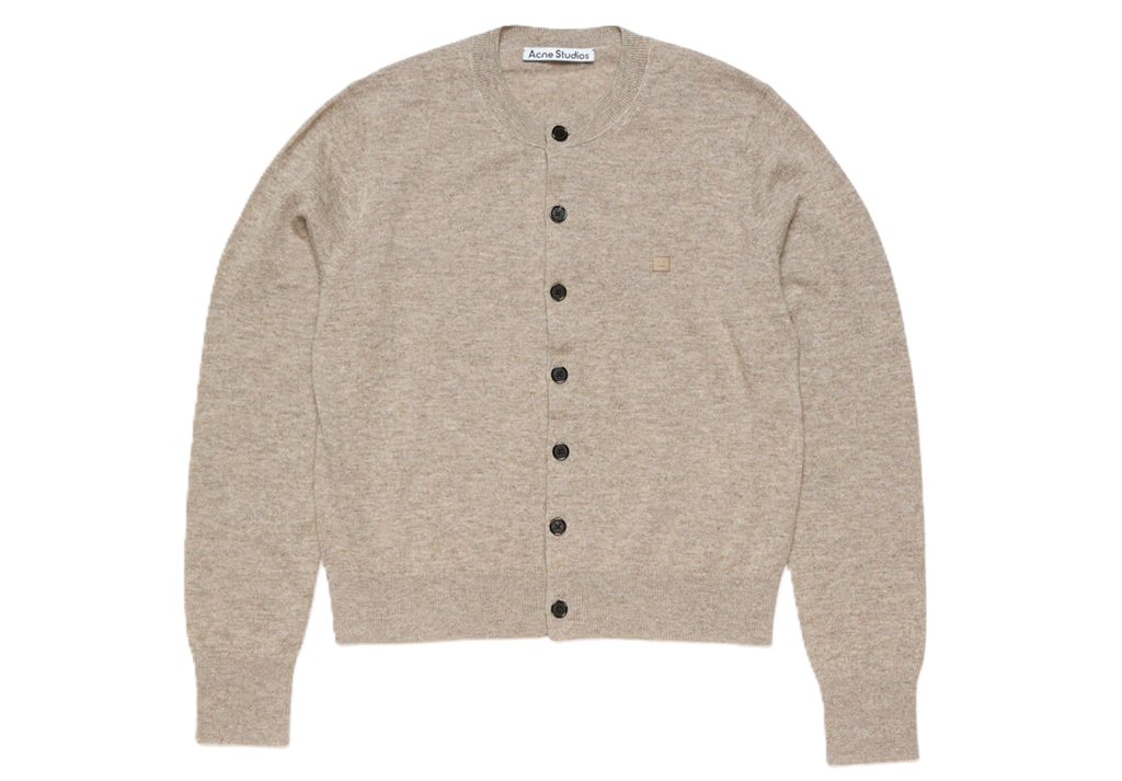 Áo Acne Studios fitted cardigan yak wool 'Greige melange' A60657-DRN