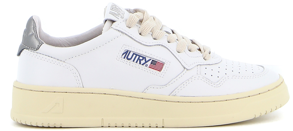 Giày Autry Medalist Low Leather ‘White Silver’ AULM-LL05