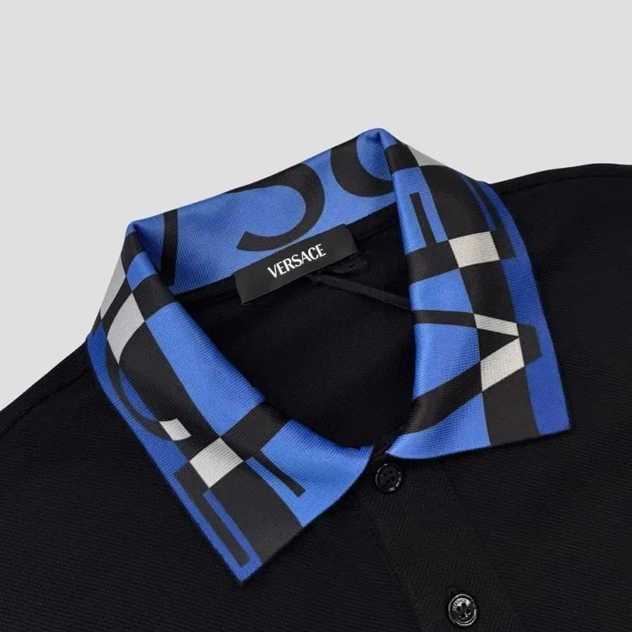 Alternative view of Áo Versace Patterned Collar Logo 'Black' 1012260-1A14426-2BB60