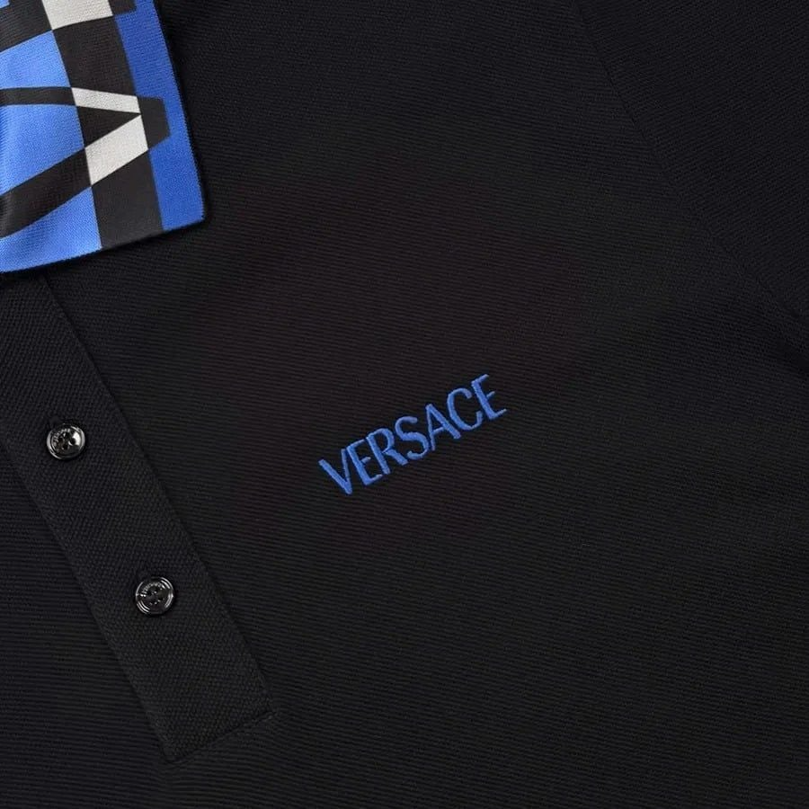 Áo Versace Patterned Collar Logo 'Black' 1012260-1A14426-2BB60 - Ảnh 4