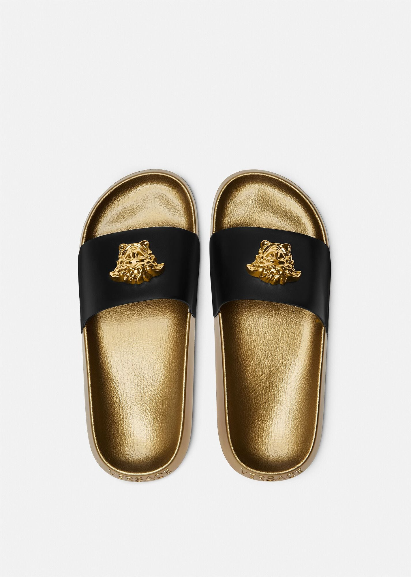 Alternative view of Dép Versace La Medusa Sliders 'Black Gold' 1010643-DV46G-1B00V